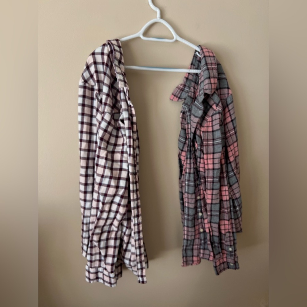 Two Aeropostale Plaid Button-Up Shirts